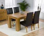 Palermo Oak Dining Table 150cm & 4 Monaco Leather Chairs 
