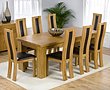 Palermo Oak Dining Table 200cm & 8 Santander Chairs - Cream, Black, Brown or Cream 