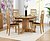 Napoli Oak Extending Dining Table - 120-160cm &amp; 4 Napoli Chairs - Black, Cream or Brown Leather Seats