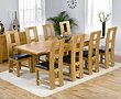 Monaco Oak Extending Dining Table - 150-240cm & 8 Girona Dining Chairs - Black, Brown or Cream