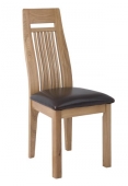 Croydon Oak Dining Chair with Leather Seat - Pair