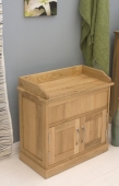 Mobel Oak Shoe Bench with Hidden Storage