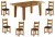 Vancouver Oak Petite 1800-2300mm Extending Dining Table &amp; 6 or 8  Oak/Leather Dining Chairs 
