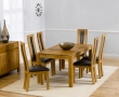 Savanna Oak Dining Table - 150cm & 6 Santander Chairs - Black, Brown or Cream Leather Seats