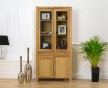 Savanna Oak &amp; Glass Display Unit/Bookcase