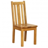 Vancouver Oak Petite Dining Chairs with Timber Seats & Vertical Slats  - Pairs