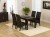 Savanna Dark Oak Dining Table 120cm &amp; 4 Savanna Dark Oak Dining Chairs with Brown Faux Leather Seats