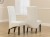 Savanna Dark Oak Dining Table 150cm &amp; 6 Savanna Dark Oak Dining Chairs with White Faux Leather Seats 