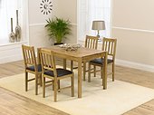 Casa Oak Dining Table -118cm & 4 Casa Oak Dining Chairs