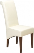Cuba Sheesham Beige Leather Dining Chair - Pair 