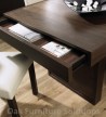 Akita Walnut 6 Seater Panel Dining Table &amp; 6 Slatted Chairs
