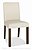 Akita Walnut Square Back Ivory Leather Dining Chairs - Pair
