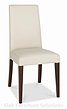 Akita Walnut Tapered Back Ivory Leather Dining Chairs - Pair   