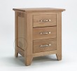 Cambridge Oak 3 Drawer Bedside Chest