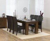 Palermo Dark Oak 180cm Dining Table & 6 Marcello Brown Dining Chairs