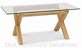 Lyon Oak Glass Dining Table 