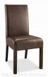 Lyon Walnut Grand Leather Dining Chairs - Brown - Pair
