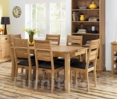 Provence Oak Fixed Dining Table & 6 Slatted Dining Chairs