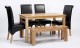 Lansdown Oak Dining Table & 2 or 4 Brown Rollback Dining Chairs & Bench
