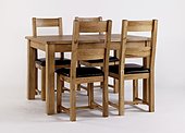 Westbury Reclaimed Oak Extending Table & 4 Oak Dining Chairs - Solid or Leather Seats