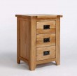 Westbury Reclaimed Oak 3 Drawer Bedside Cabinet