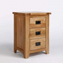 Westbury Reclaimed Oak 3 Drawer Bedside Cabinet