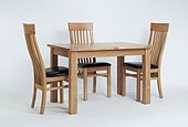 Sherwood Oak Small Extending Dining Table & 4 or 6 Sherwood Oak Slat Back Chairs 