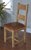 Santana Blonde Oak Dining Chairs with Leather Seat Pads - Pair