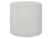 Laila White Leather Cylinder Stool 