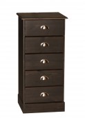 Terra Pine Dark Stain 5 Drawer Narrow Chest 